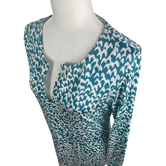 Diane Von Furstenberg Reina Long Sleeve Shift Dress 100% Silk Classic Size 8 - Picture 4 of 14